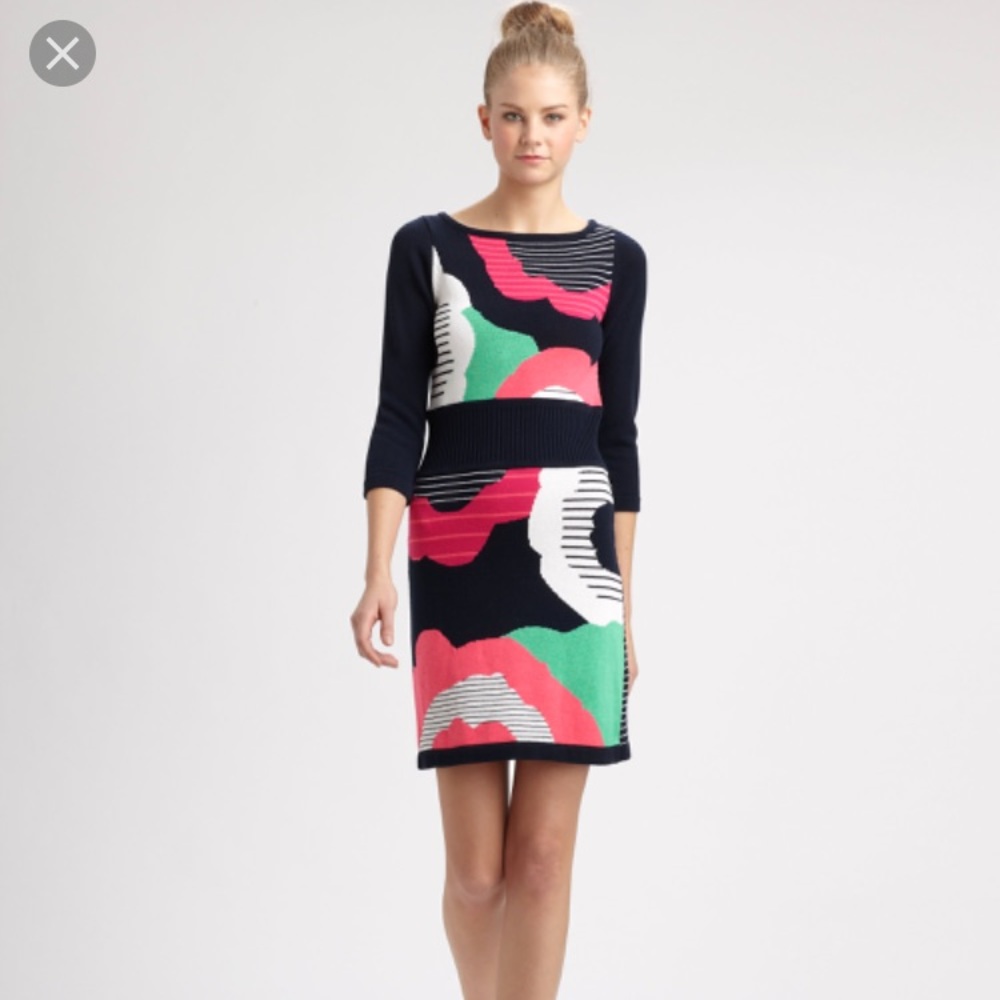 TAG ON!! Nanette Lepore Printed Knit Navy Dress